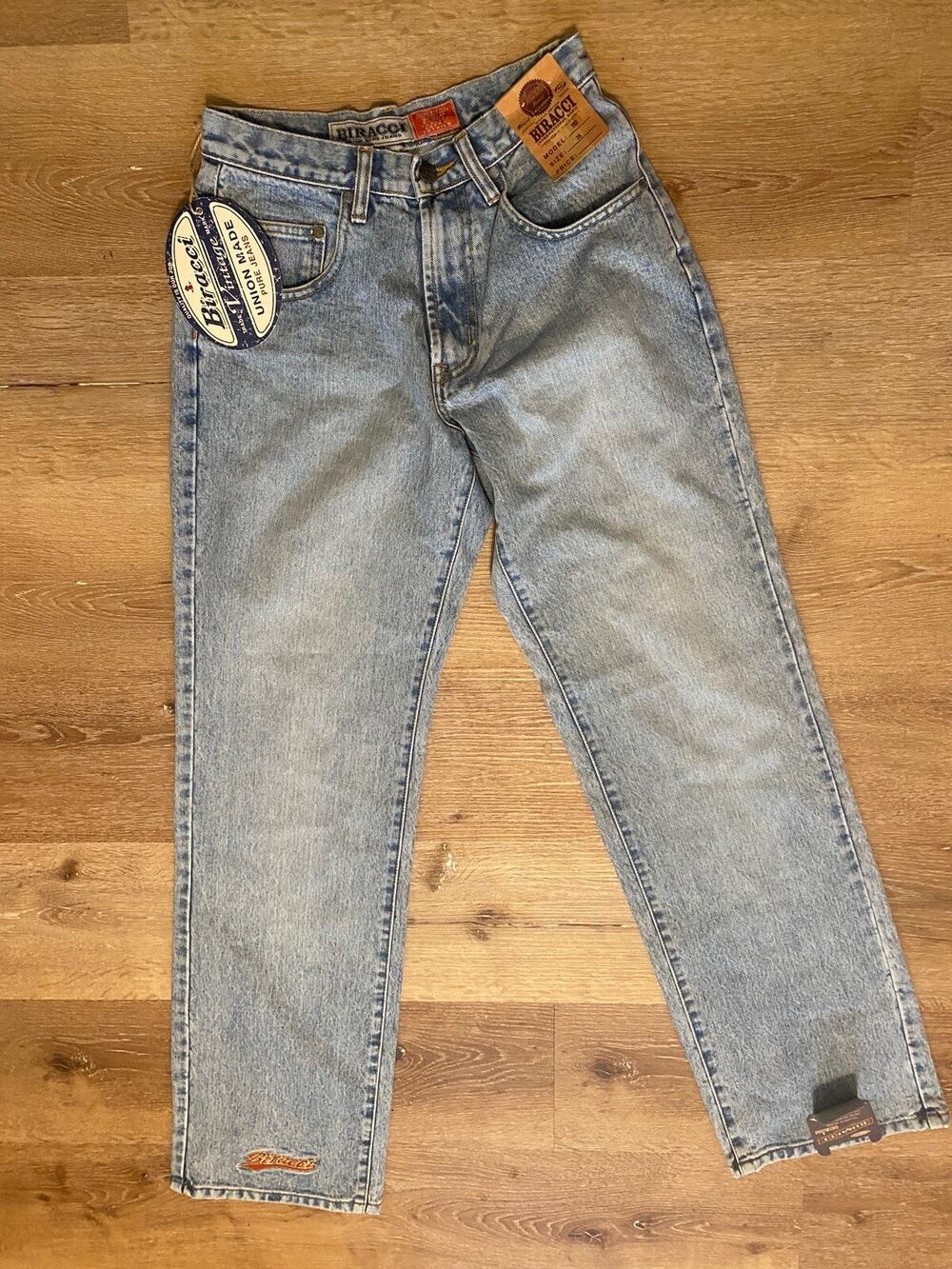 Biracci Mens Vtg Union Made Jeans Special Edition Sz 26 Model 152 Acid Wash